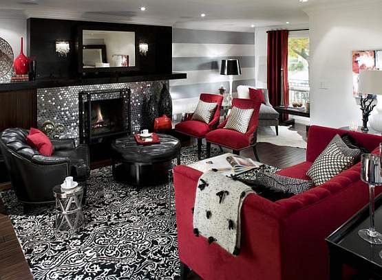 Black and Red Living Room Decor