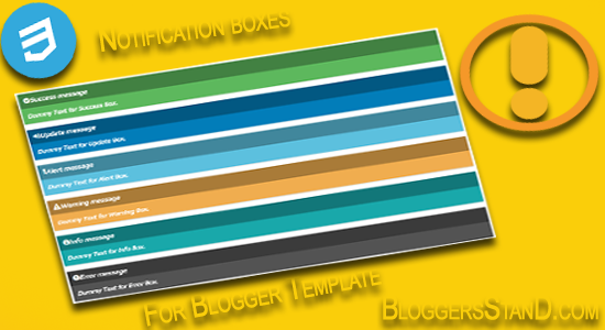 Add CSS3 Notification Message Box In Blogger Template