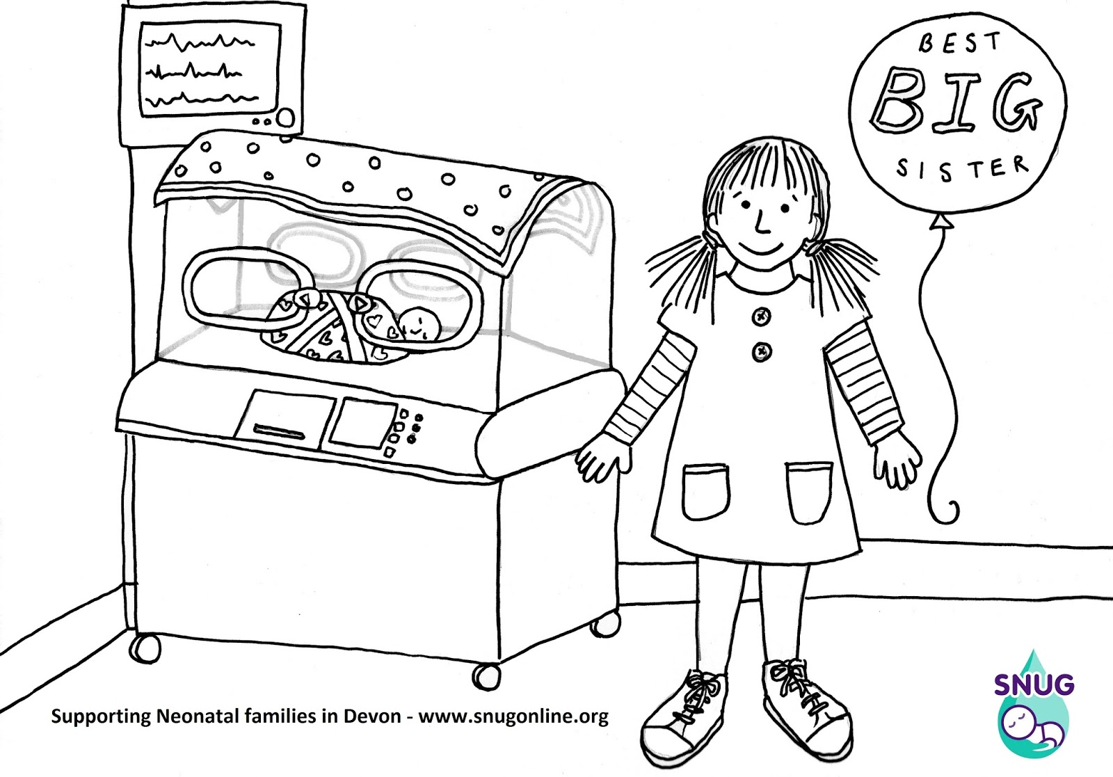 Awareness Neonatal Nicu Sketch Coloring Page