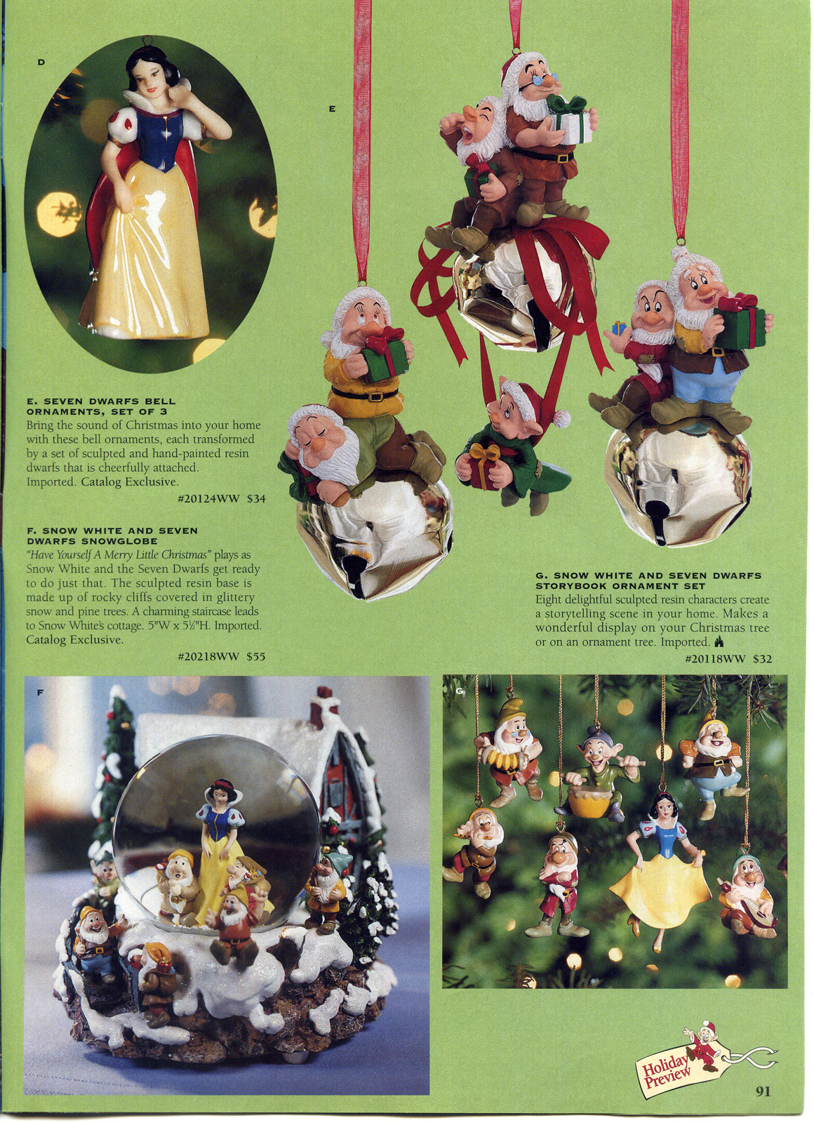 Silver Mold Snow Disney Catalog Ornaments & Decorations (19992003)