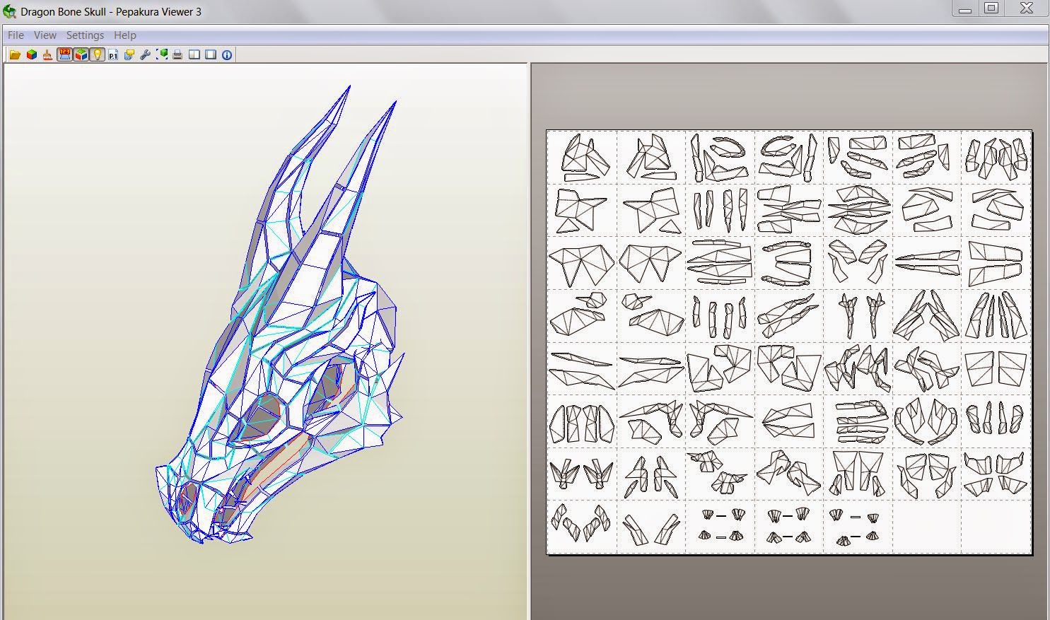 Голова дракона из бумаги схема