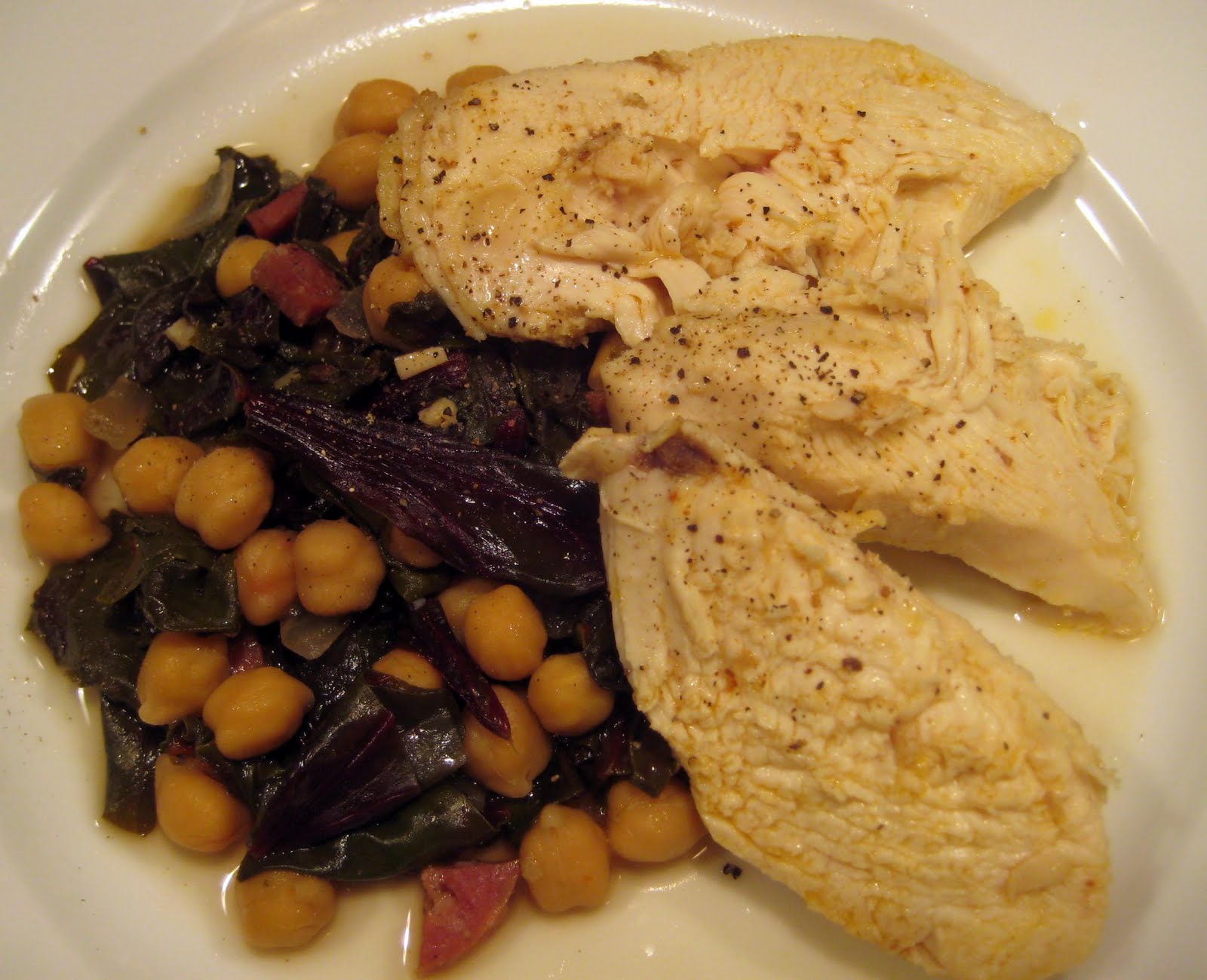 Dinner with the Welches Roasted Chicken with Spicy Beet Greens