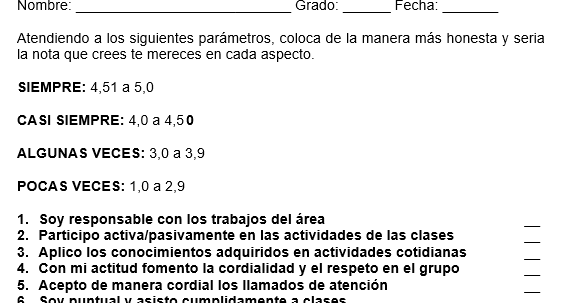 EL BLOG DE OSHERT: FORMATO PARA AUTOEVALUACIÓN