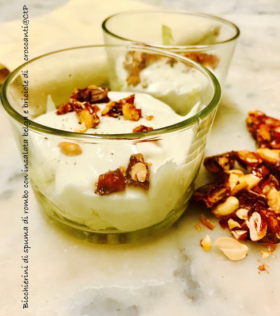 Bicchierini di spuma di rombo con insalata belga e briciole di croccanti alessandra ruggeri