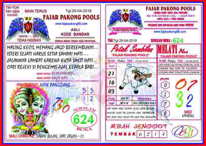Togel Indonesian Pools Kode Syair Fajar Pakong Pools 26 April 2018