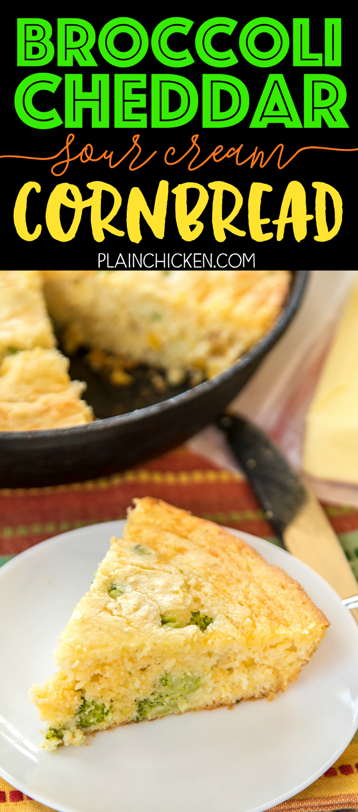 Broccoli Cheddar Sour Cream Cornbread Plain Chicken®