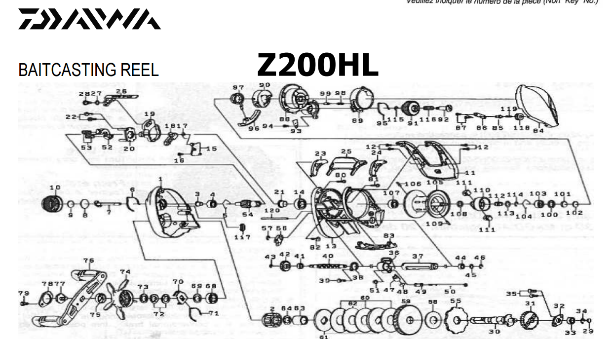 daiwa z200 schematics most complete fishing reels schematics