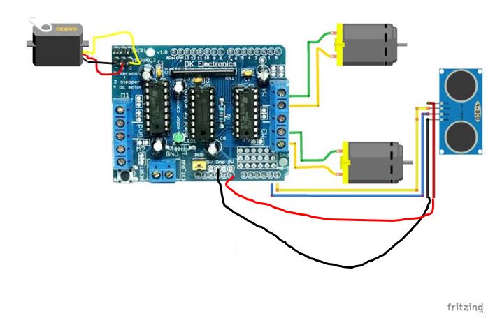 robot avoider dengan servo