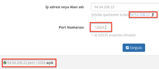 DigiByte Port Kontrolü