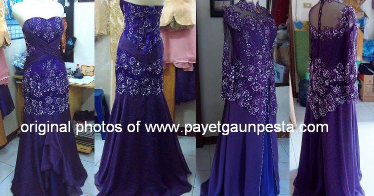 gaun pengantin ungu tua