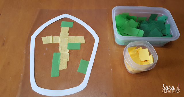 St. Patrick's Miter is the perfect craft for Catholic kids. This stained glass craft is perfect for decorating for St. Patrick's Day.