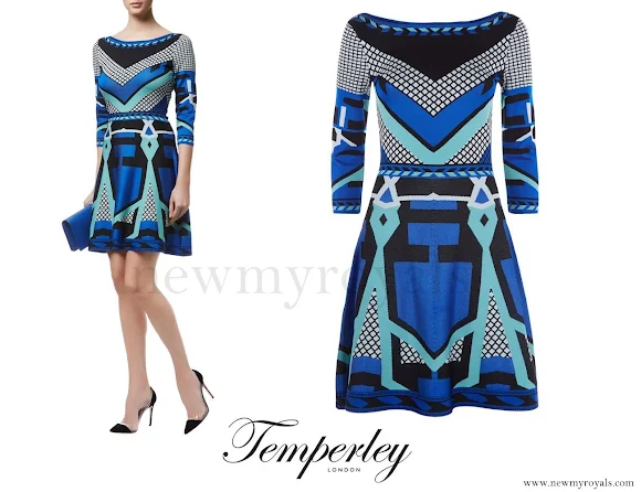 Princess Marie wore Temperley London Multicolor Brooke Fit And Flare Jacquard Dress