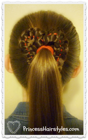 Cute heart ponytail for Valentines day tutorial