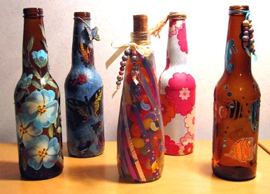 glass bottle art crafts
