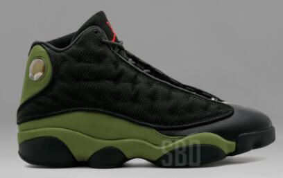 jordan 13 black and olive green