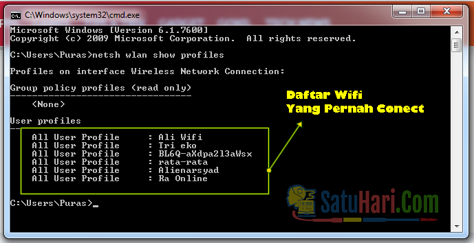 Daftar Jaringan WIFI Yang Tersedia - Cara Ngehack Password Wifi Dengan CMD