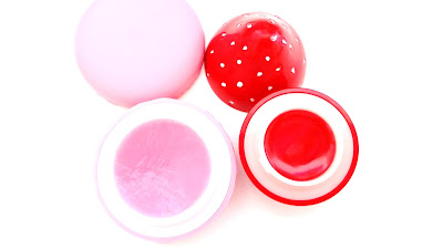 It's Skin Macaron Lip balm in Strawberry and Strawberry shaped lip balm