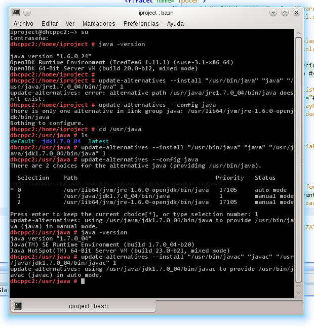 Configurar Java JDK1.7 en Linux suse para netbeans Desarrollando para