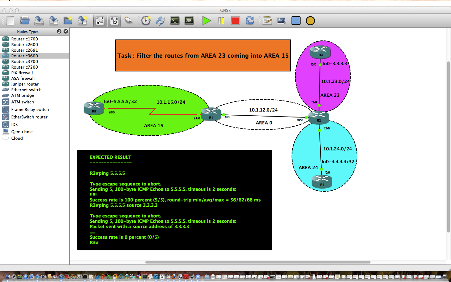 INTERNETWORKING OSPF Route Filtering Exercise 1