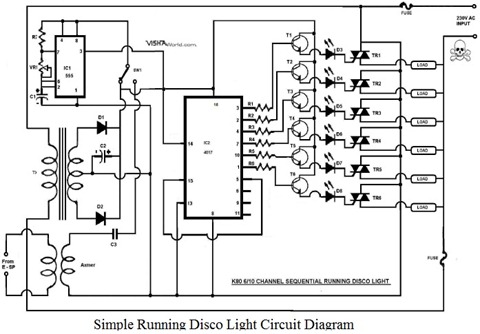 Running Disco Light with IC 4017 | DIY Circuit