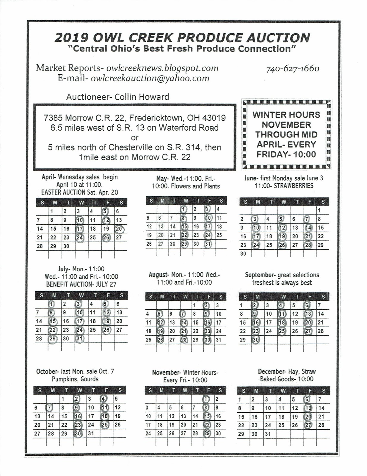 Owl Creek Produce Auction 03/12/19