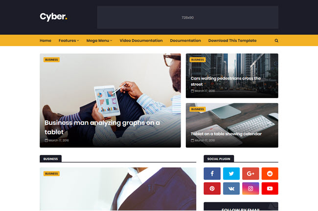 Cyber - Responsive Blogger Template