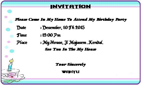 Tempuran Raharjo: Contoh Invitation