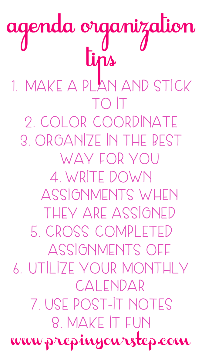 Prep In Your Step Agenda Organization Tips & Tricks