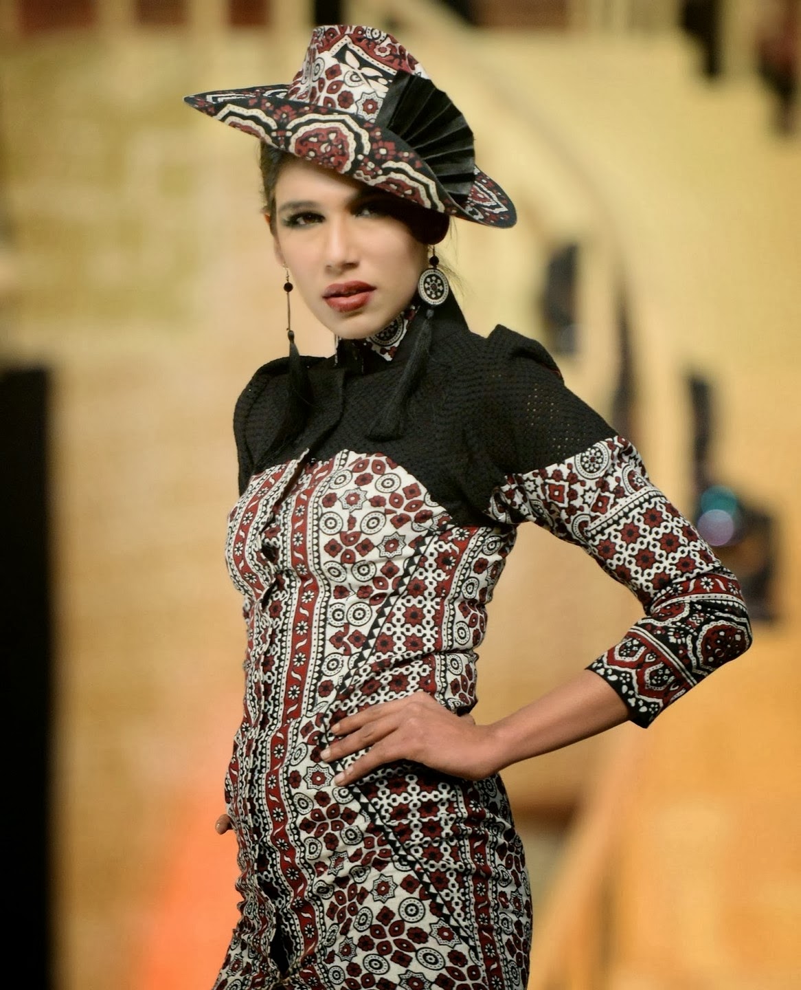 Funky Ajrak shirt and Cap for Girls Traditional Sindhi Bridal and