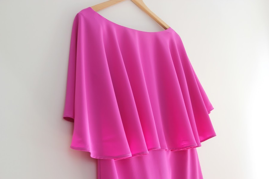 DIY Cómo hacer vestido de capa, para invitadas de bodas. Patrones ropa mujer.
