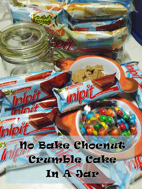 No Bake Chocnut Crumble Cake on a Jar