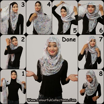 cara pakai shawl loose