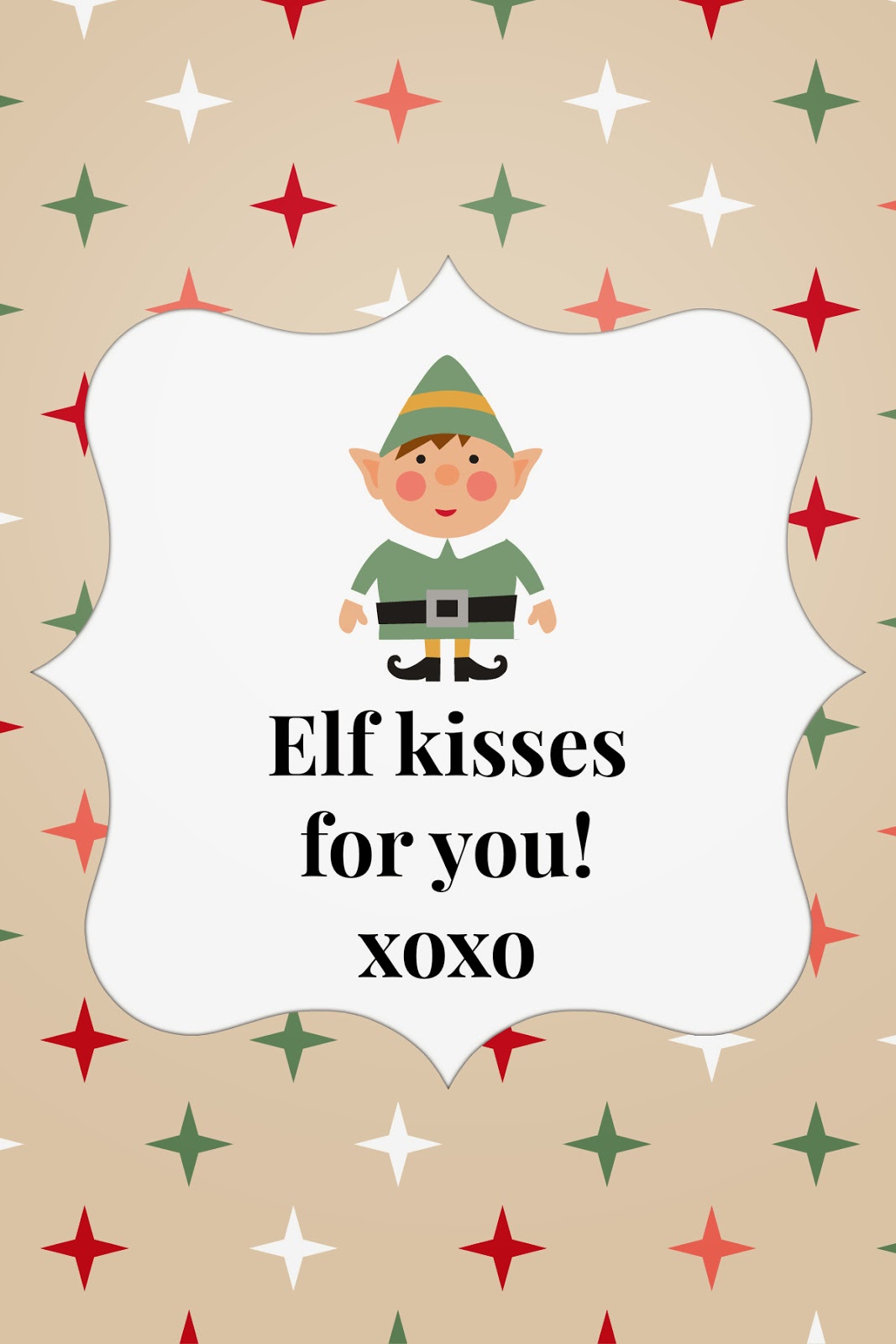 East Coast Mommy Elf on the Shelf Idea Elf Kisses... with free printable