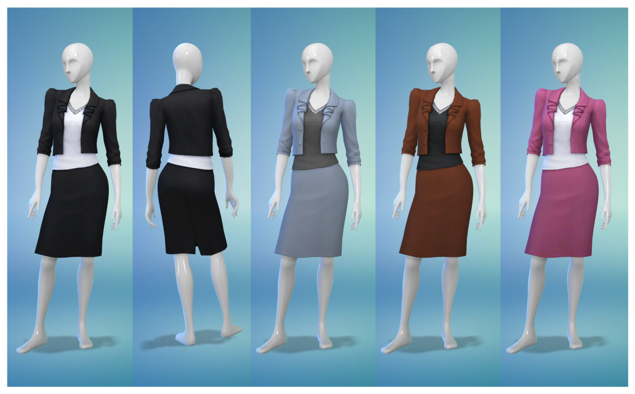 My Sims 4 Blog Detagged Female Business Suit By Alistu