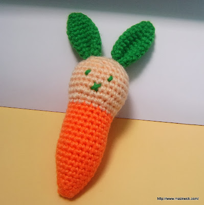 carrot bunny amigurumi, crochet food