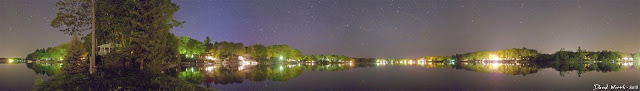 panorama lake water night stars exposure water