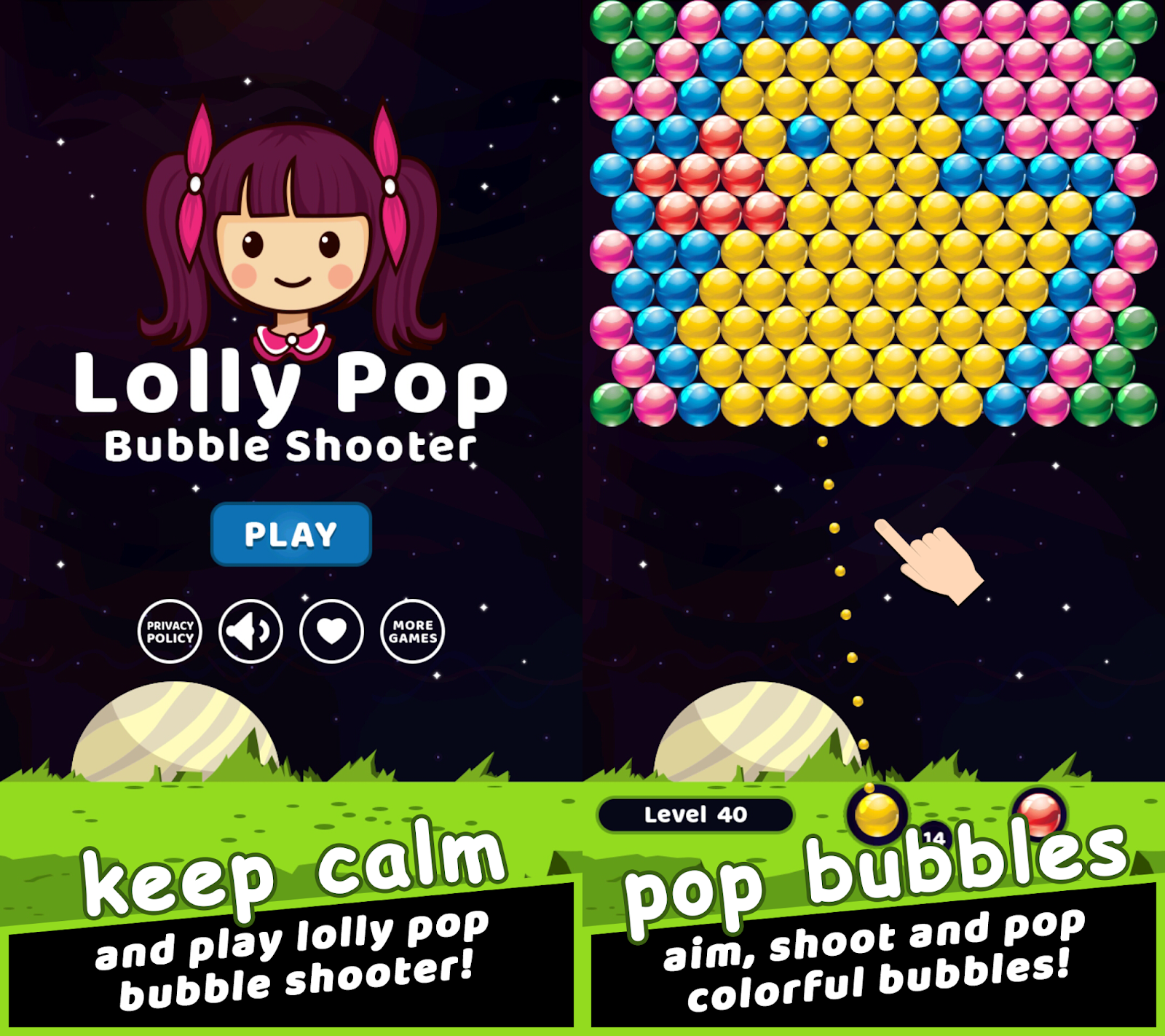Discover the galaxy: Lolly Pop Bubble Shooter version 2.0 with more.