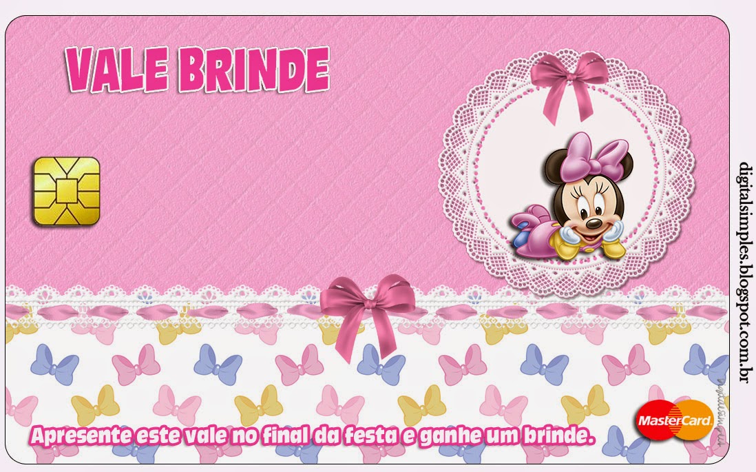 Lovely Minnie Baby: Free Printable Candy Bar Labels. Lovely Minnie Baby, Mastercard Invitation.