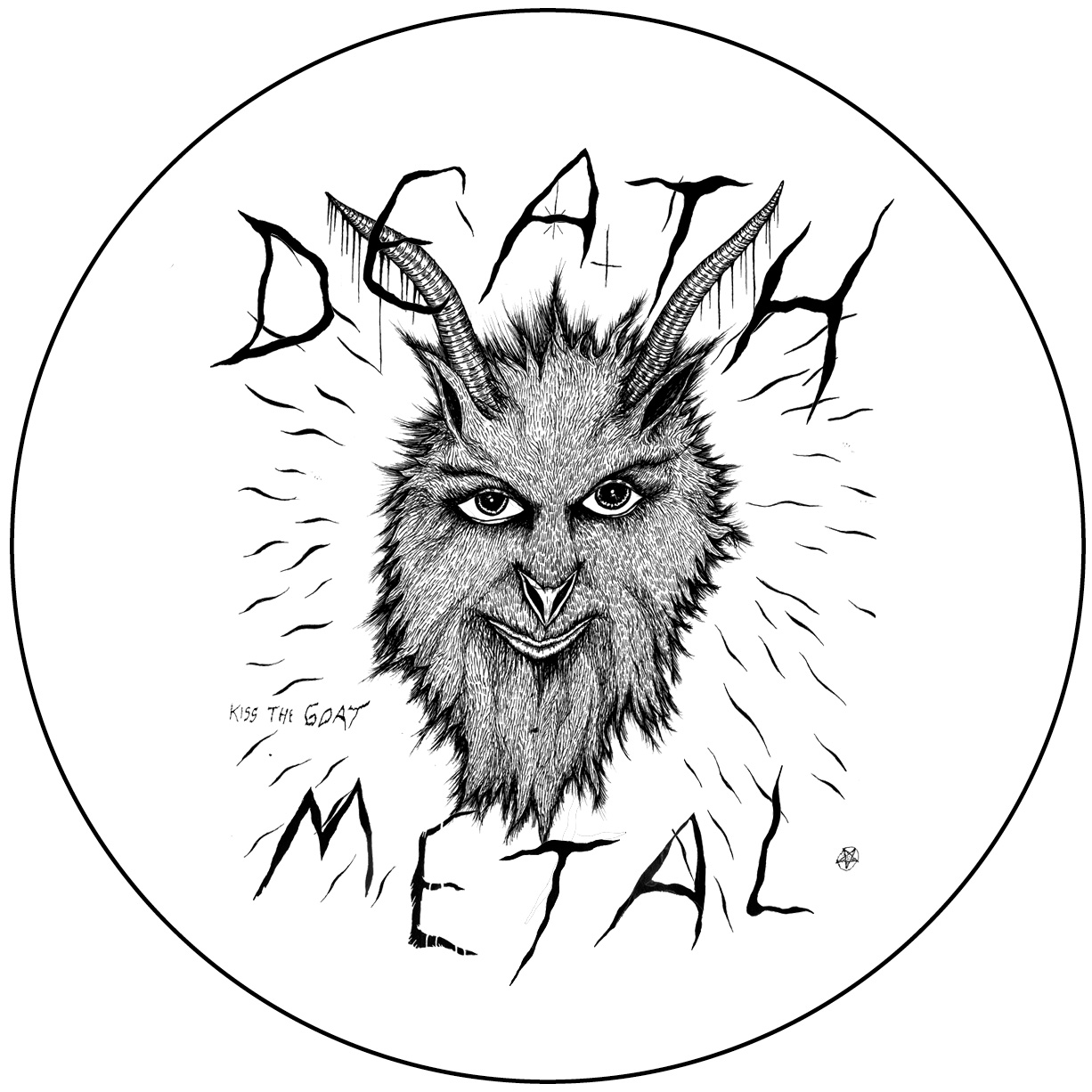 DEATH BY METAL by galeria de muerte: DEATH METAL Badge (76mm)