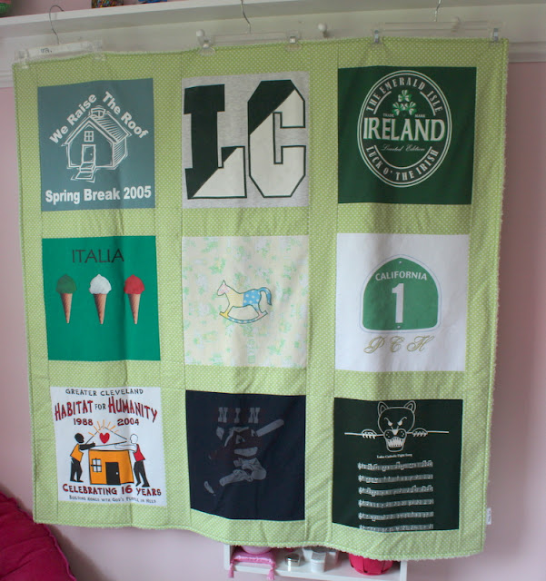 Baby Blanket using T Shirts and Old Receiving Blanket