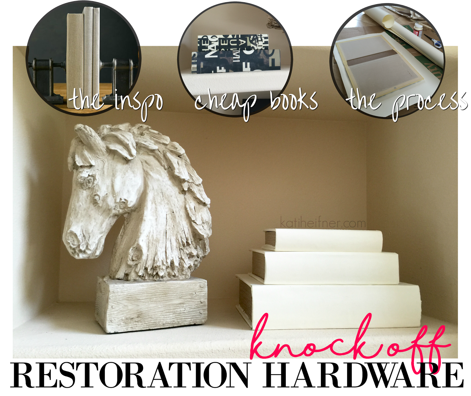 Kati Heifner Restoration Hardware Hack DIY Vintage Book Decor