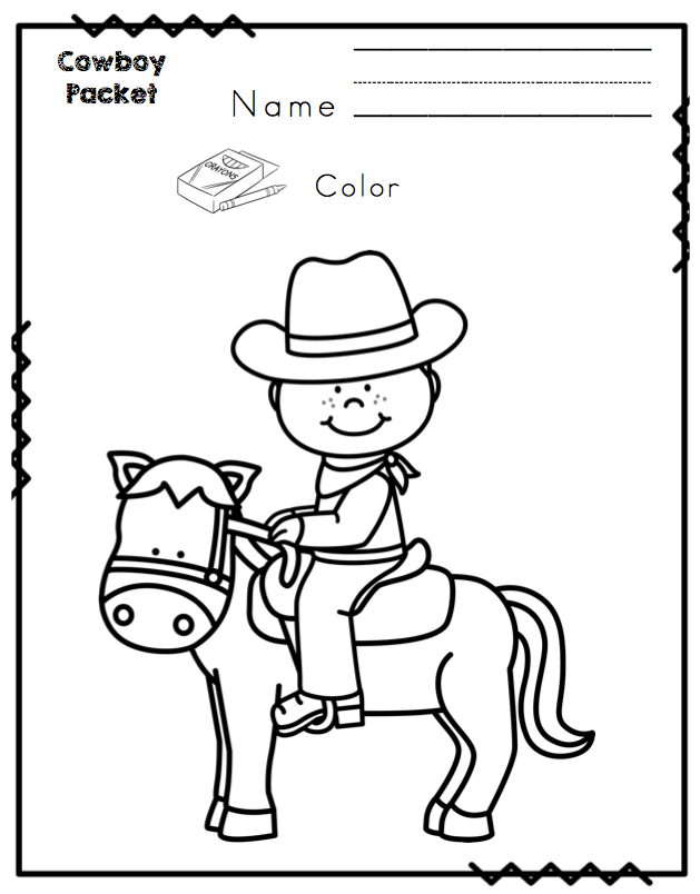 Cowboy Preschool Printable Words
