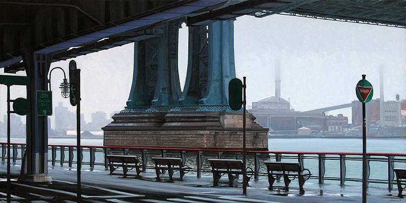 above: Stephen Magisg, Manhattan Bridge, Oil on linen, 30 x 60"