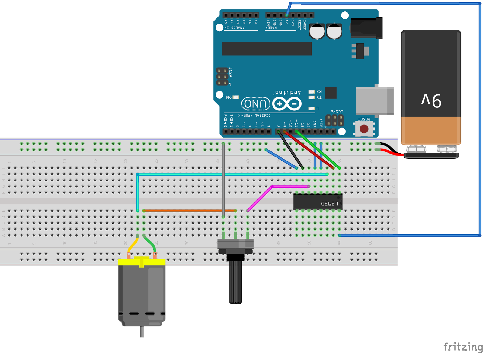 Velký Vesmír Arthur Dirigent Motor Dc Arduino L293d Zatažený Dýchání