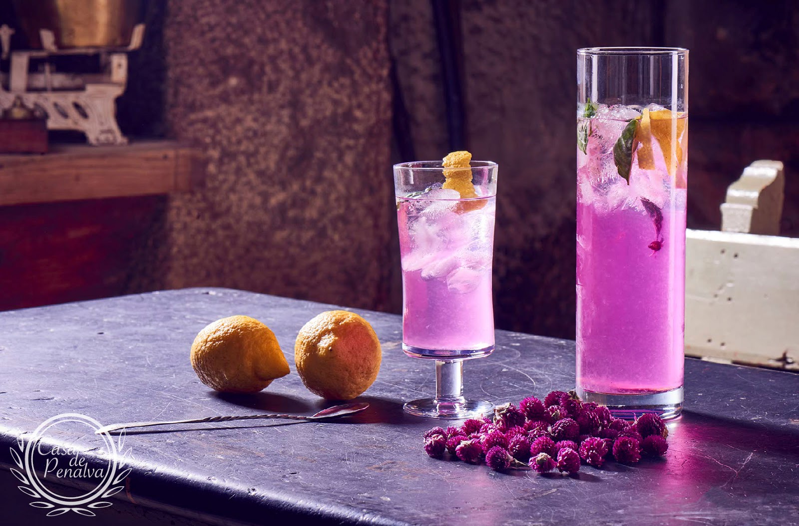 Casa de Penalva Limonada de perpétua roxa e manjericão