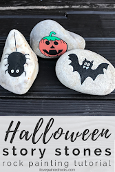 painted painting easy rocks halloween rock stones pumpkin spider story bat super forget don project