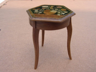 Table,Marqueterie,Miniature,Fleurs