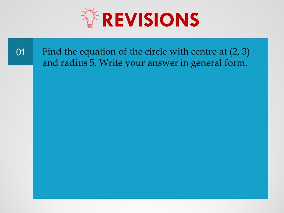 Revision Exercise for Circles (Coordinate Geometry) CIE Math Solutions