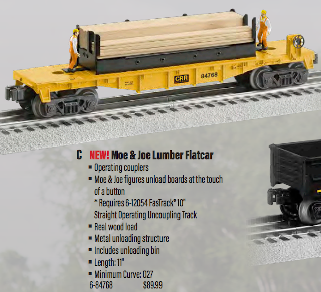 Lionel Moe and Joe Operating Lumber Flatcar