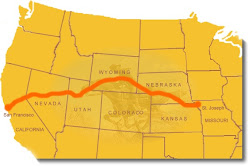 THE PONY EXPRESS ROUTE 1860 - 1861